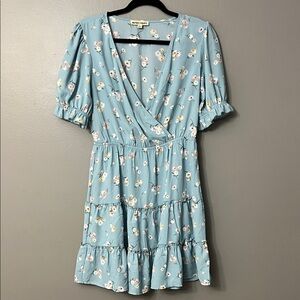 Madewell Light Blue Floral Mini Dress